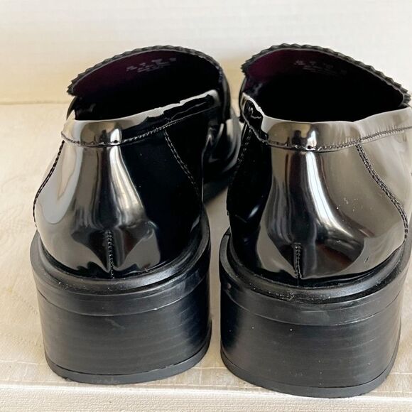 Franco Sarto Gloria Black Patent Leather Loafer Womens Sz 7.5 M - Picture 3 of 7